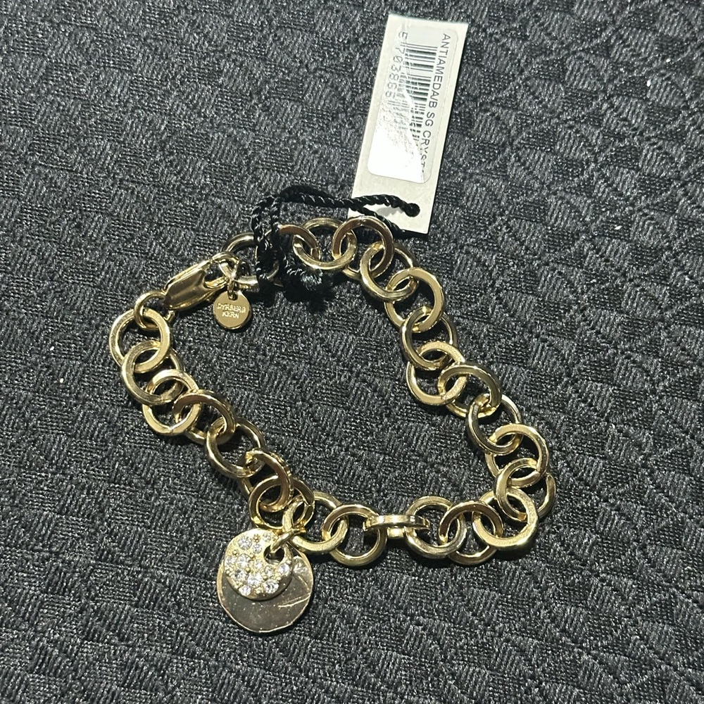 Ameda Gold Chain-Link Bracelet with Charms